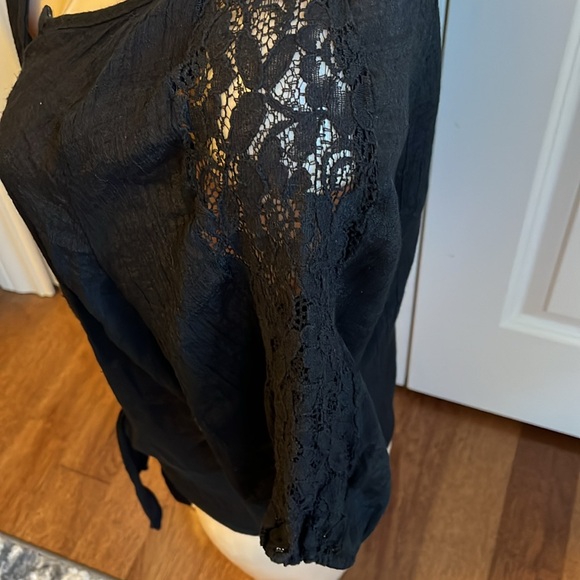 Heart Soul Black Blouse Shirt Size Women's Large - Picture 3 of 9